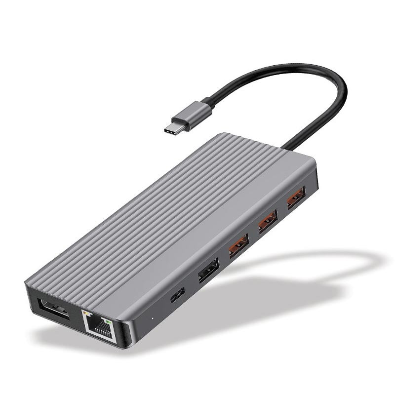 Powerology 13 in 1 Dual HDMI & DP 4K USB-C HUB ETHERNET