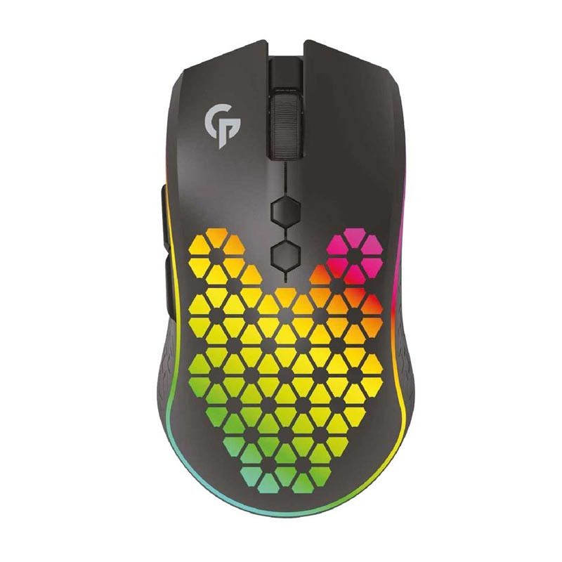 Porodo Gaming 9D Wireless RGB Mouse 10000 DPI with Built-In Rechargeable Battery 600 mAh - Black