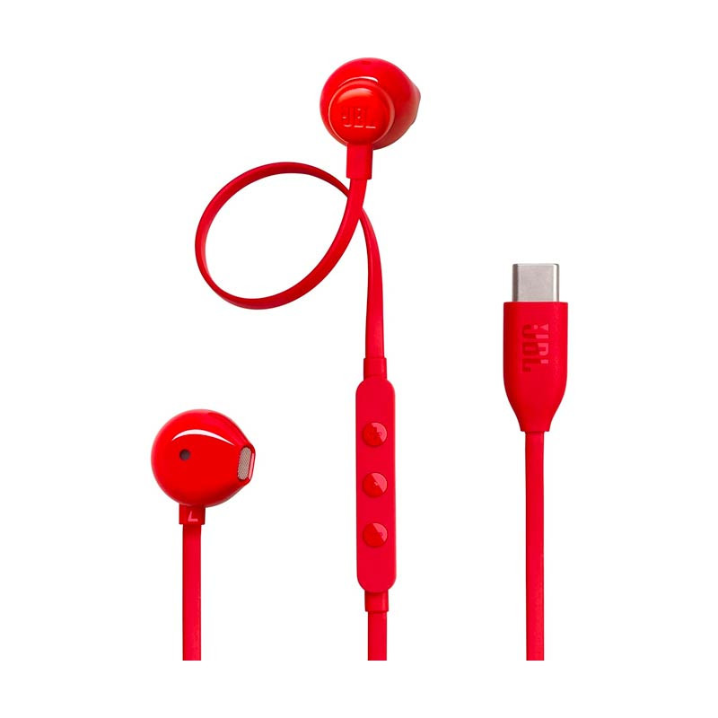JBL Tune 305C USB-C Earbud Headphones Red