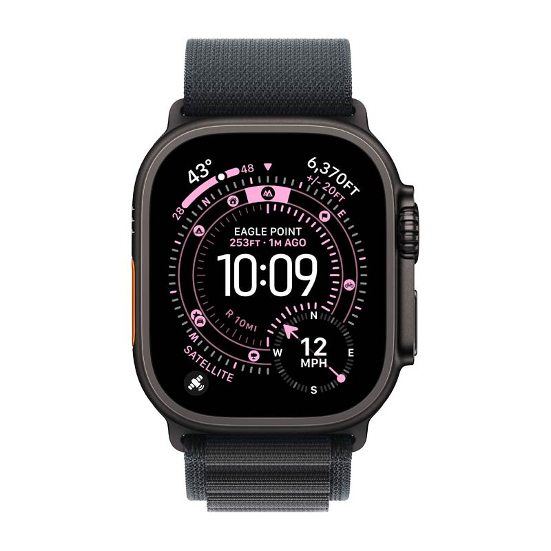Apple Watch Sport Ultra 3 49mm Sport Loop (Black Titanium, Black Alpine Loop)
