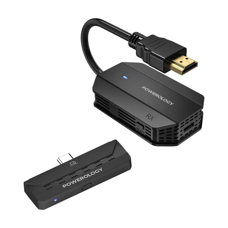 Powerology Wireless HDMI Type-C Adapter Audio & Video Black